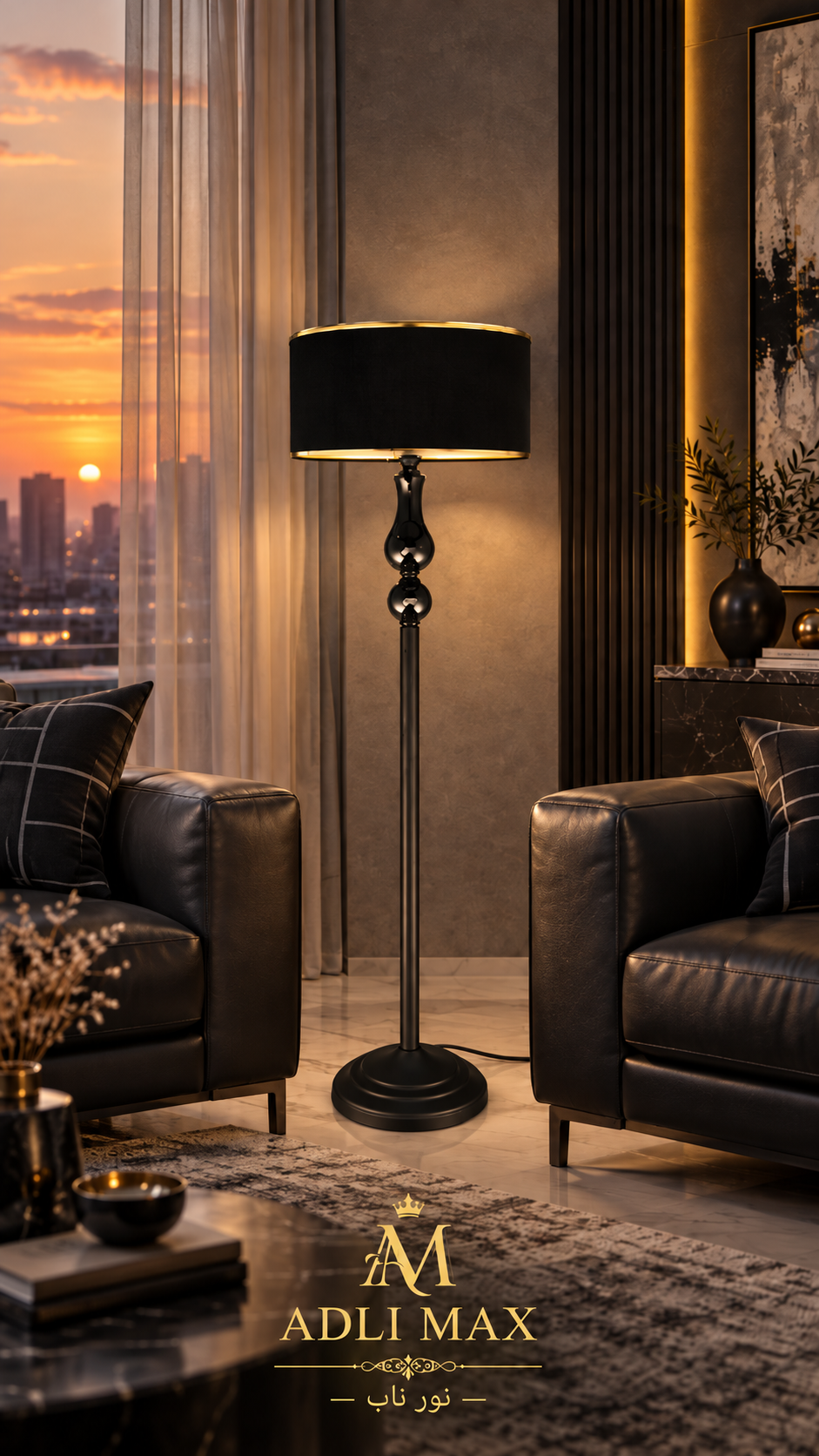 خرید آباژور ایستاده کنار سالنی مدل آرنا (ARNA) کد FL-008-O